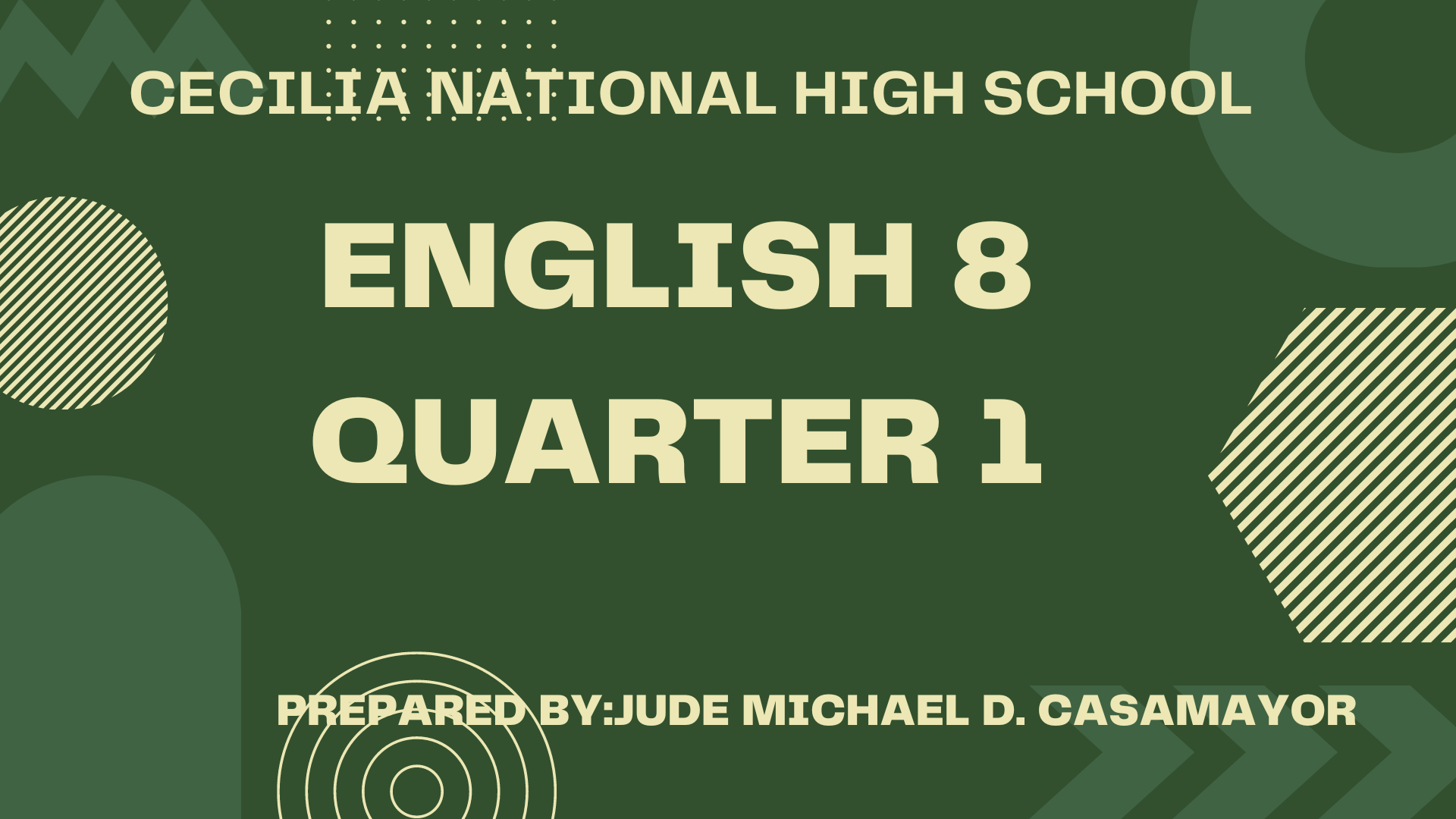 ENGLISH 8 QUARTER 1